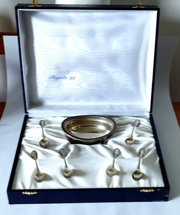 Set din argint icre, caviar