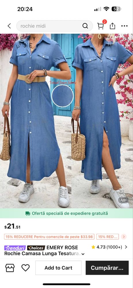 Vand rochie noua de blugi Shein