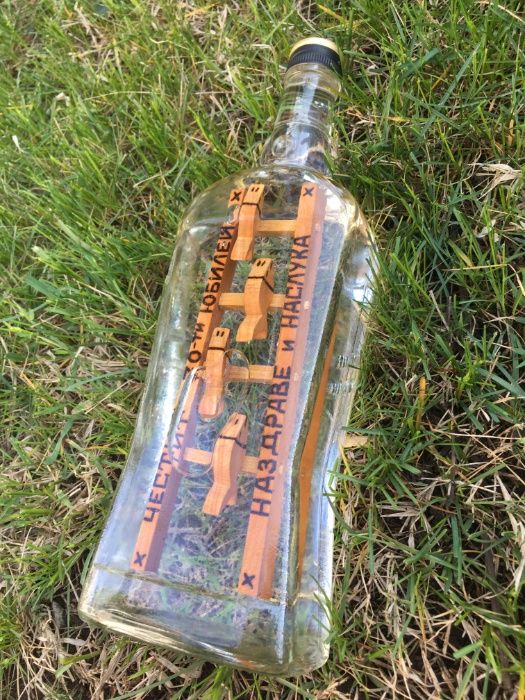 Дървени стълби в бутилка, шише за подарък, рожден ден