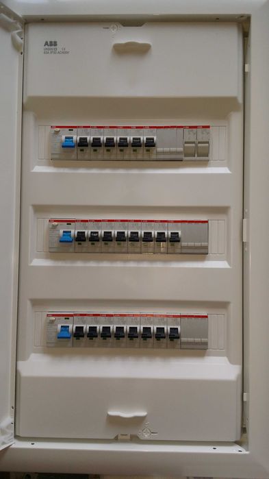 Tablou electric echipat ABB, noi, pe COMANDA, AFDD RCBO, RCCB, SPD