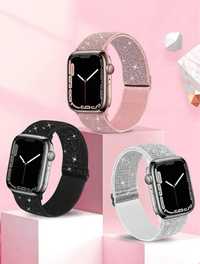 Нови каишки за Apple watch еластични / блестящи / гумени