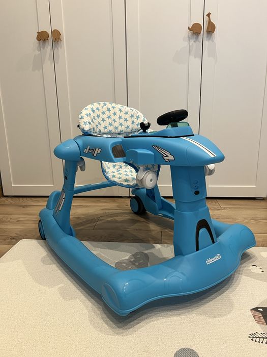 Детска проходилка 3 в 1 Chipolino - Самолетче, синя