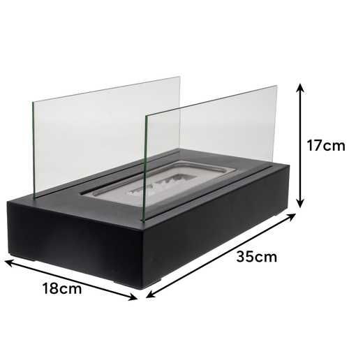 Semineu decorativ portabil pe bioetanol 35x18x17 cm design modern