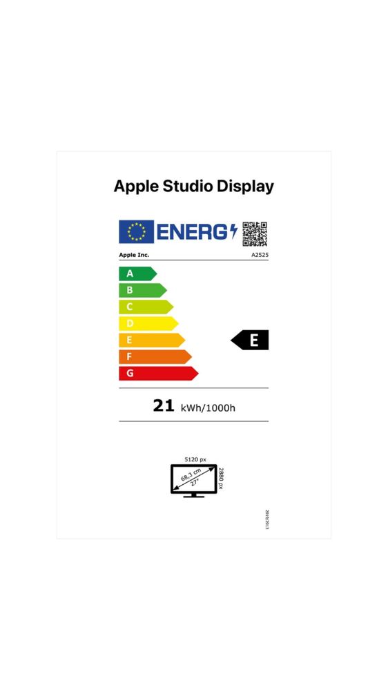 Monitor, Apple, Studio Display, 27", Sticla standard, 5k