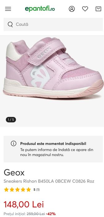 Sneakers Geox, marime 20, noi