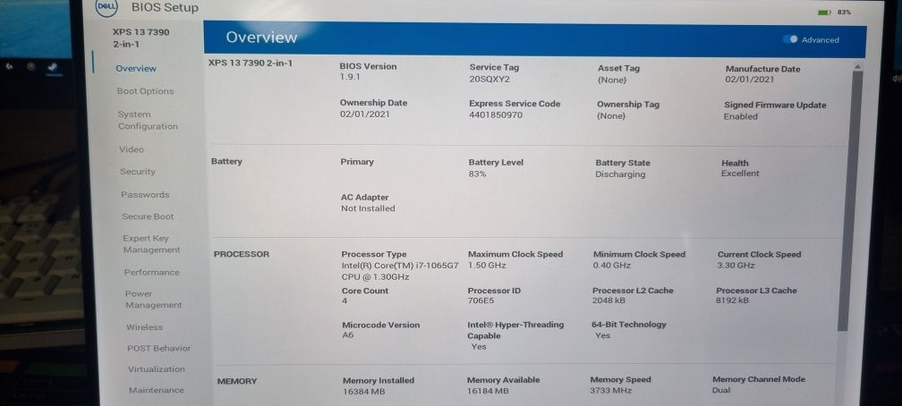 Laptop dell xps 7390