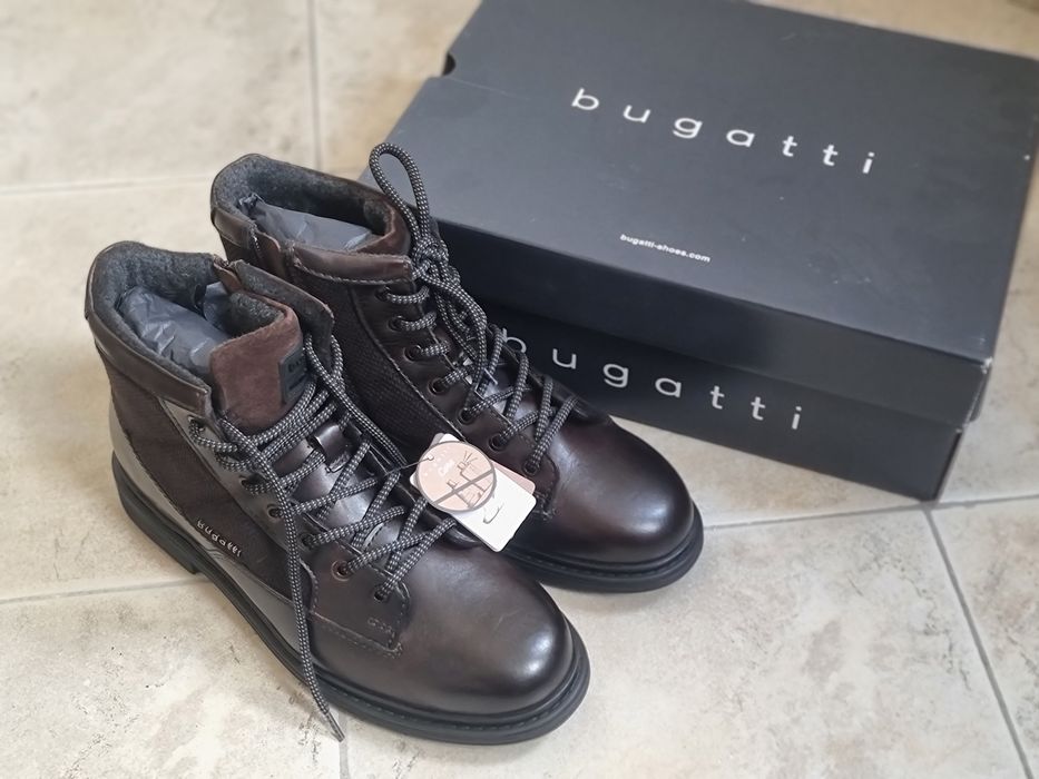 Кожени боти Bugatti кафеви с изолация - чисто нови