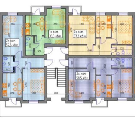 Янги Хонадон 2 хона 58.5м² 5-кават ТТЗ корзинка Кибрай р-н