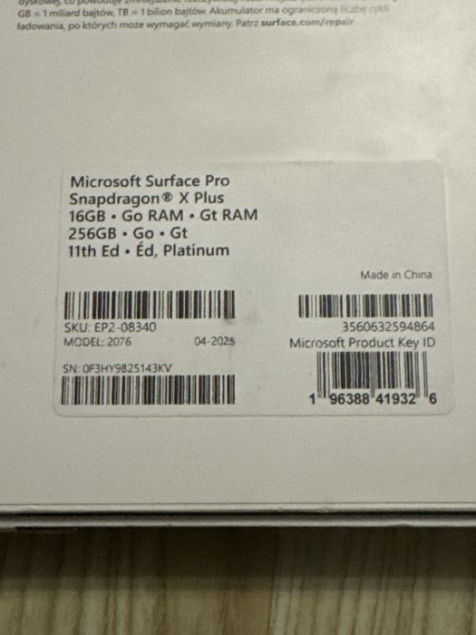 Tableta Microsoft Surface 2025 PRO 11 SnapDragon , NOUA , Sigilata