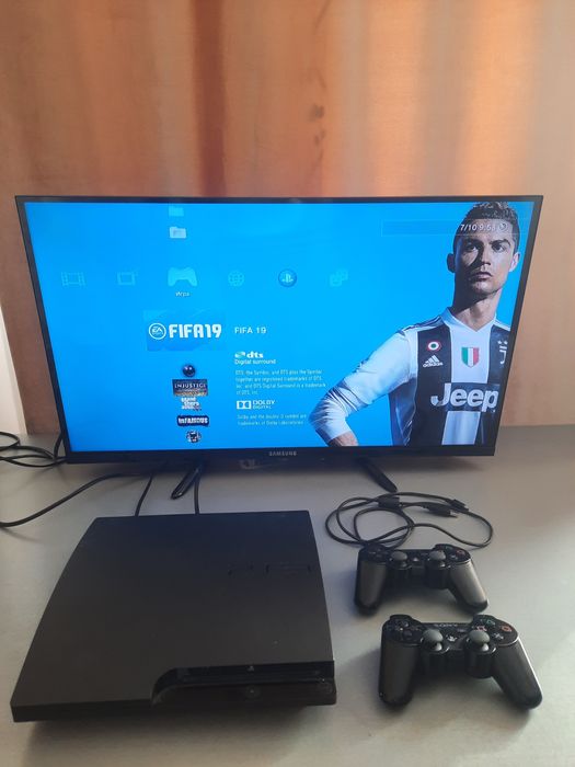 Playstation 3 Слим 28 Игр Гта5 Фифа19 Уфс3 МК и др 2 джойстик