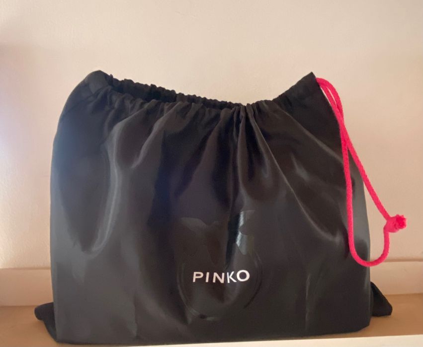Pinko Love кожена черна чанта
