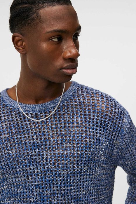 J.Lindeberg, Pulover din tricot de bumbac Glose Loose, Albastru, M