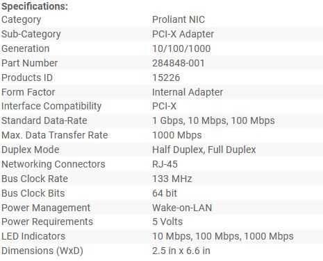 Серверная сетевая карта "HP NC7770".