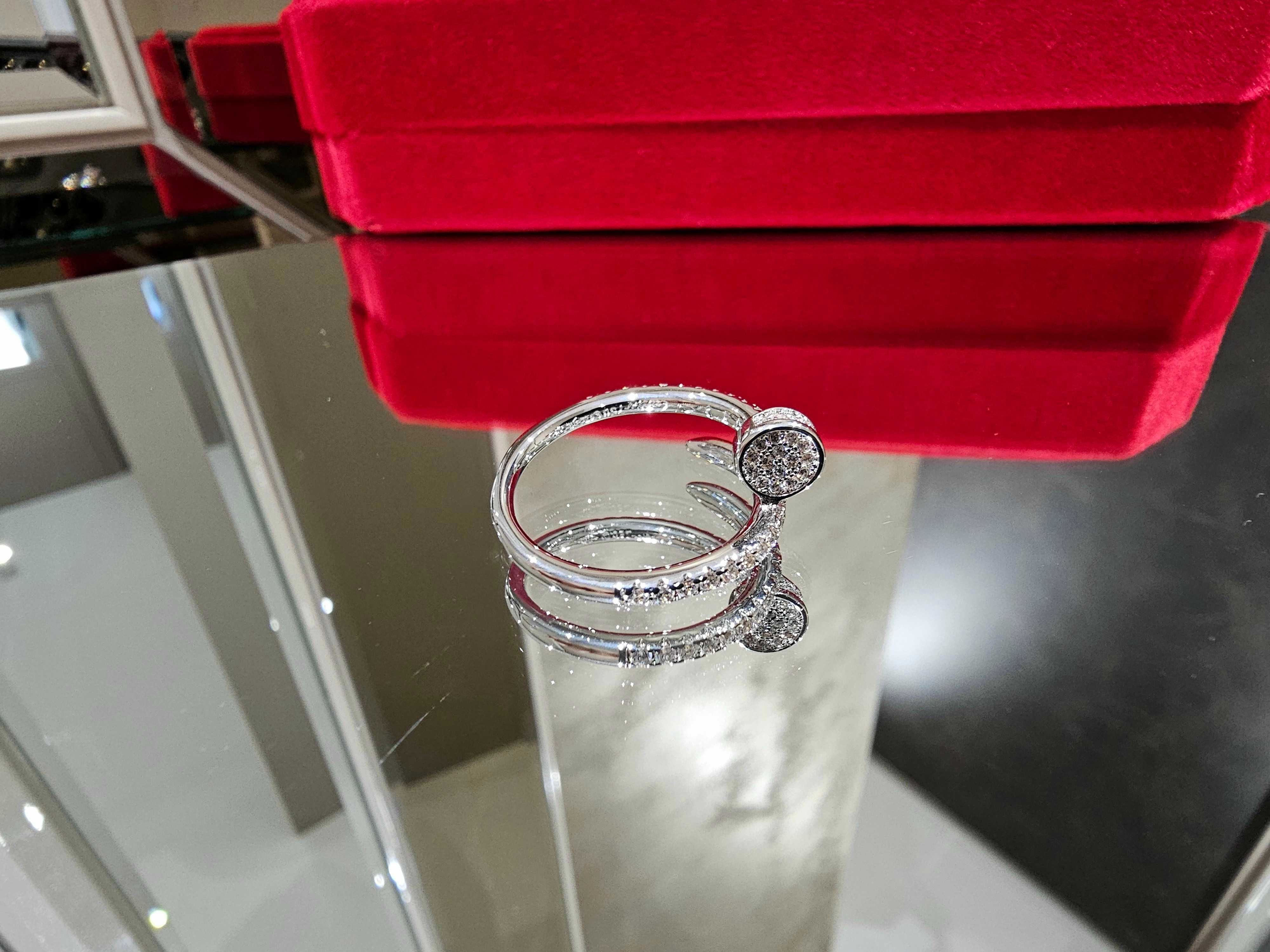 CARTIER Nail Juste un Clou Silver Small Paved Diamonds Пръстен Пирон