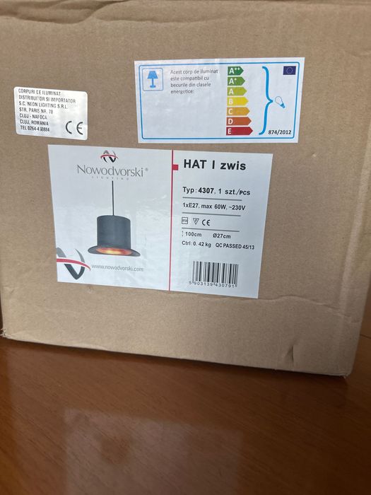 Lampă JOBEN suspendată negru/cupru