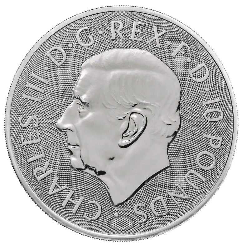 Сребърна инвестиционна монета King Arthur 10 oz Silver 2024
