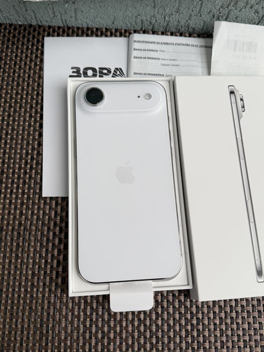 НОВ!! ЛИЗИНГ 75лв/м•iPhone 17 AIR 256 White Cl* айфон 17 AIR 256 бял
