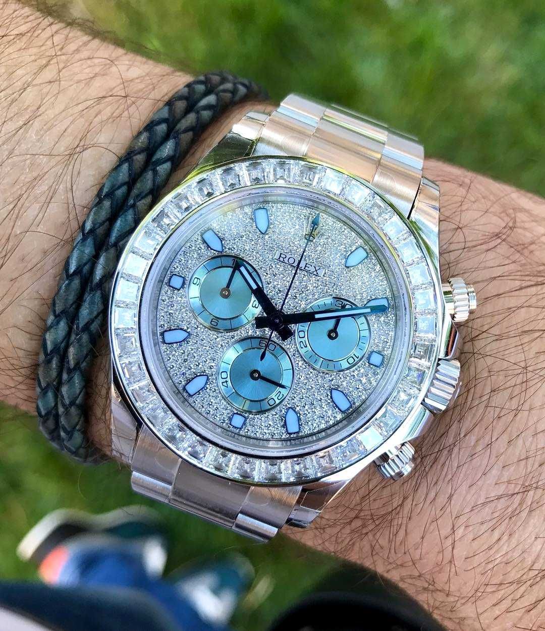 Часовници Rolex Daytona пълен диамант / сребро