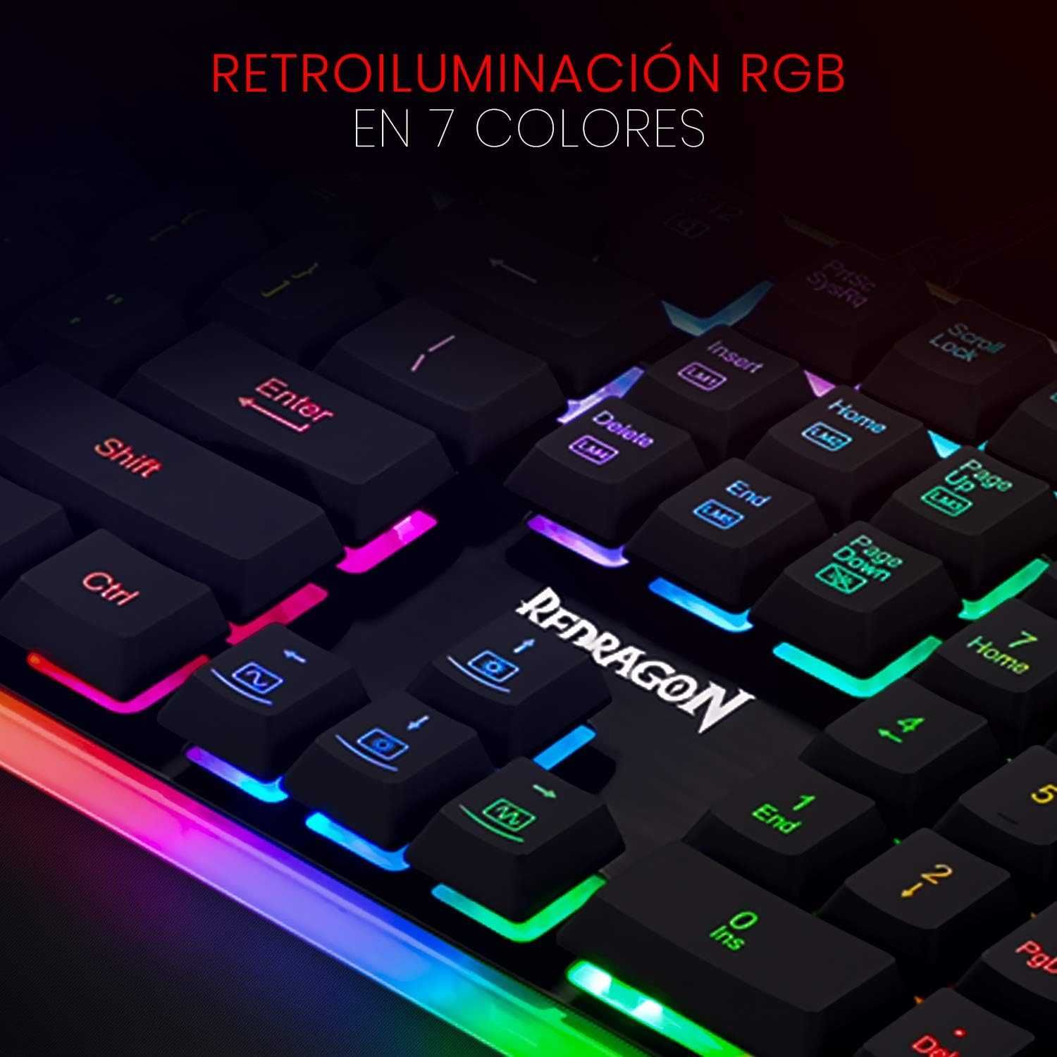 Tastatura gaming Redragon Dyaus 2, iluminare RGB, Negru