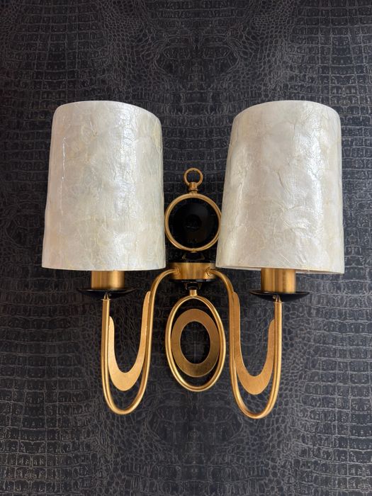 Aplica de perete Schuller Eden - auriu si sidef natural - LUXURY