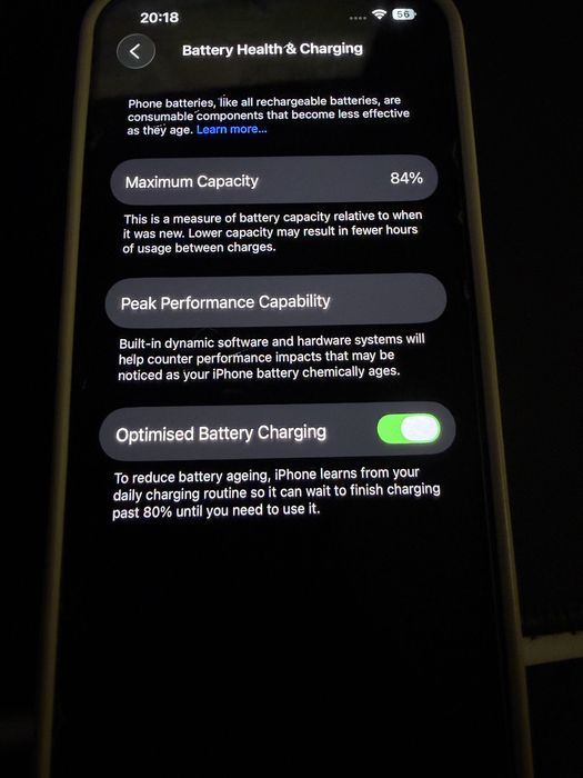 iPhone 13, 84% батерия