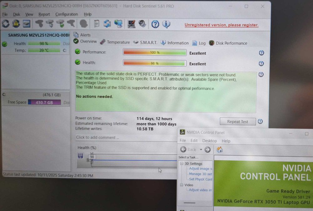15.6' IPS HP Victus Ryzen 5 5600h/NVIDIA RTX 3050Ti 4GB GDDR6/16GB/512
