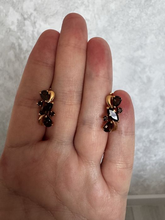 Серьги серебрянные с позолотой