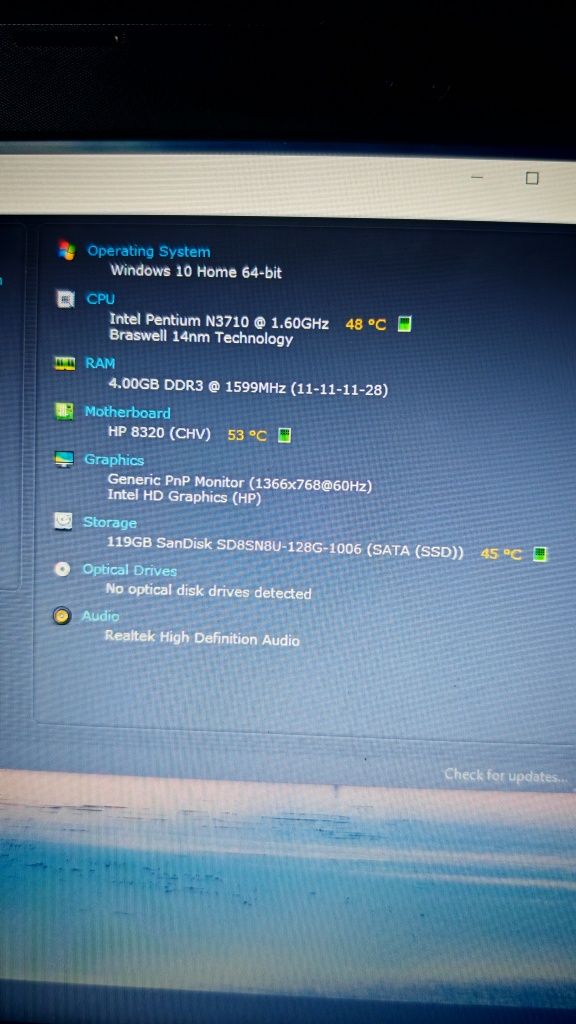 Laptop HP, Intel, 4gb, ssd 128gb