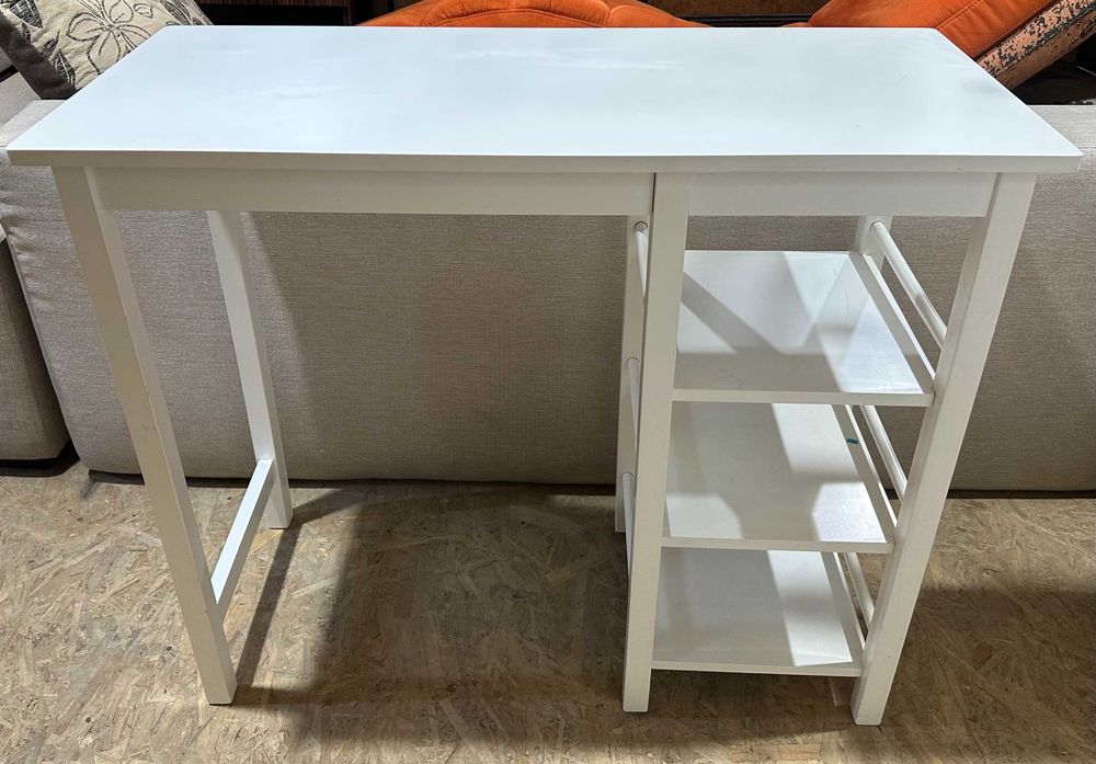 Set Masa de bar cu 2 scaune albe Mobexpert din lemn masiv