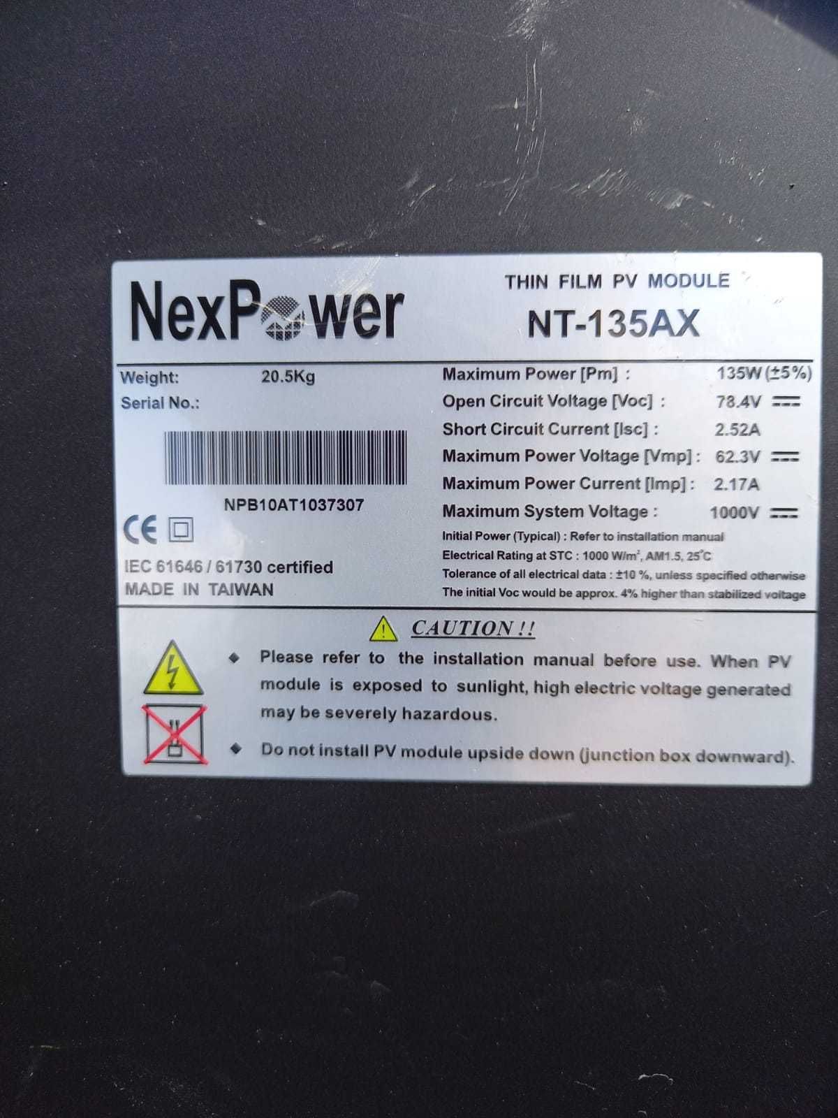 Panouri solare fotovoltaice NexPower 135 w