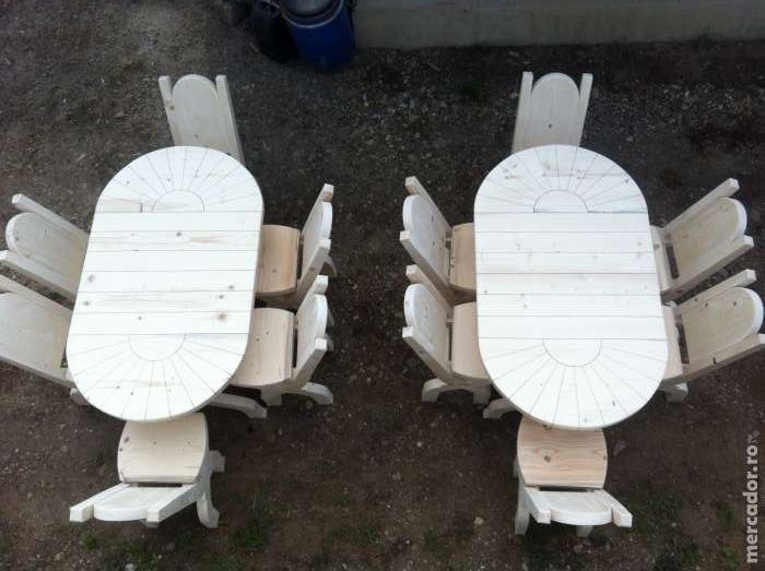 Set "SOREANCA 6 PERS." masa+6 scaune / masa cu banci si scaune