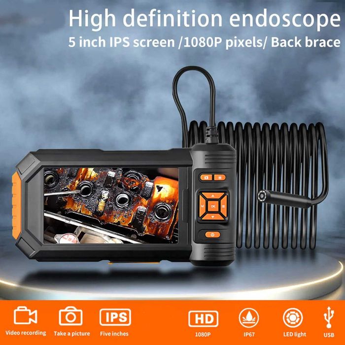 Endoscop Boroscope Sarpe doua camere 8mm LCD Ecran 5" IP67