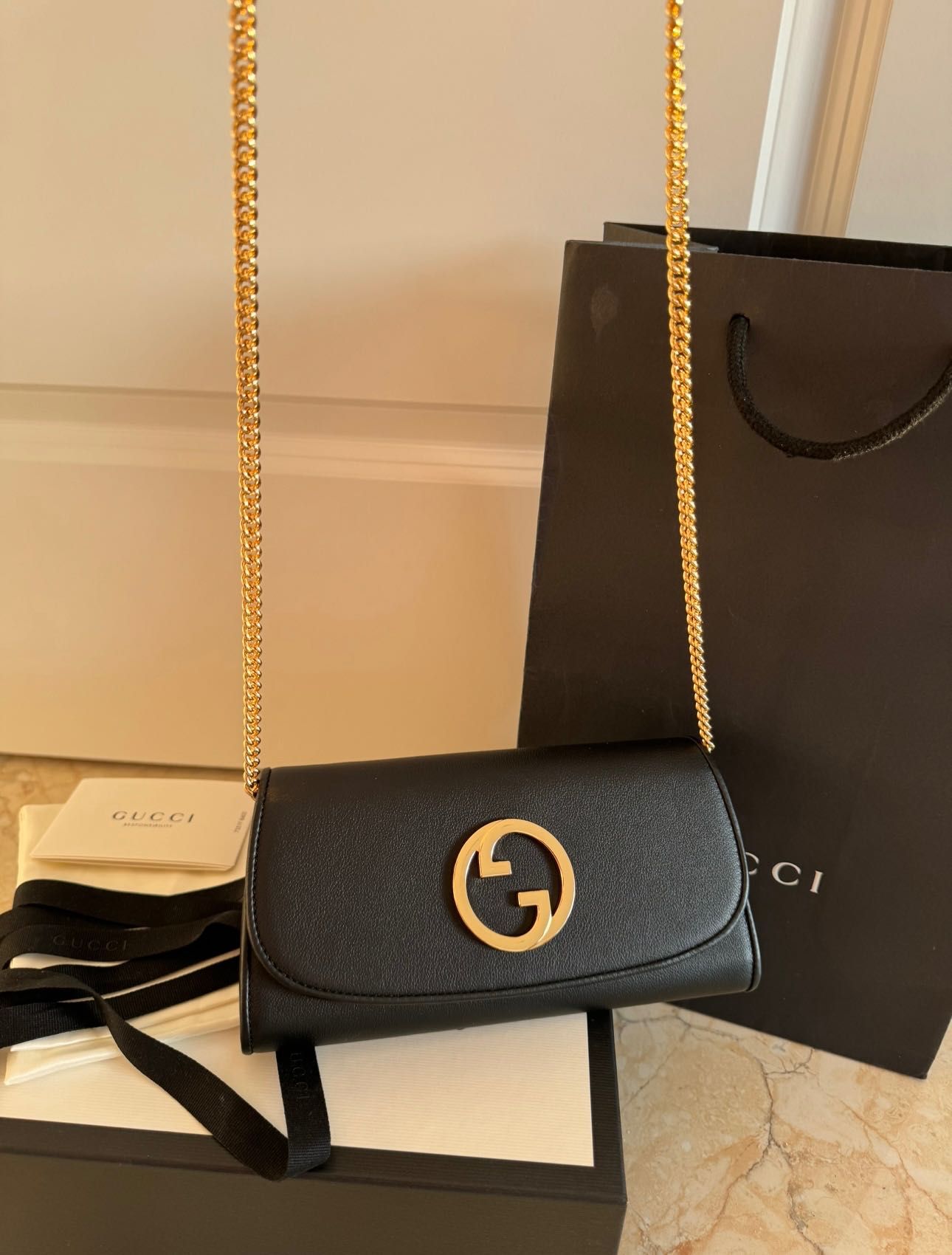 Geanta Gucci originala tip poșeta cu lanț Blondie noua cu factura