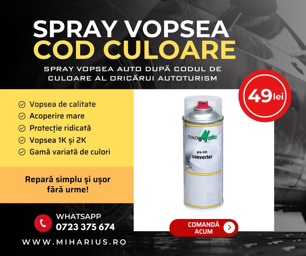 Spray vopsea auto cod culoare