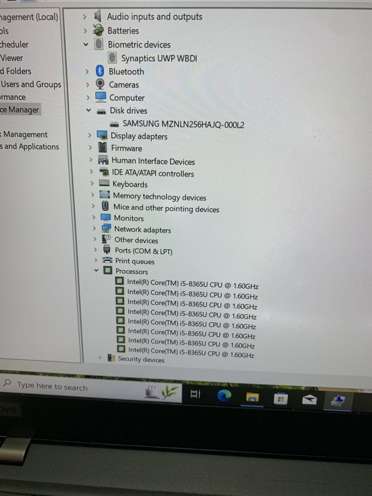 Lenovo ThinkPad T490S , intel 8th gen, 16gb ram, ssd
