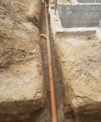 Транши к,азиш канализатсиа труба установка или водопровод