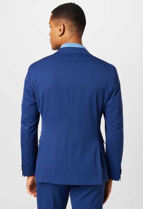 Sacou blazer slim 42 XL premium DIGEL lana moale albastru royal
