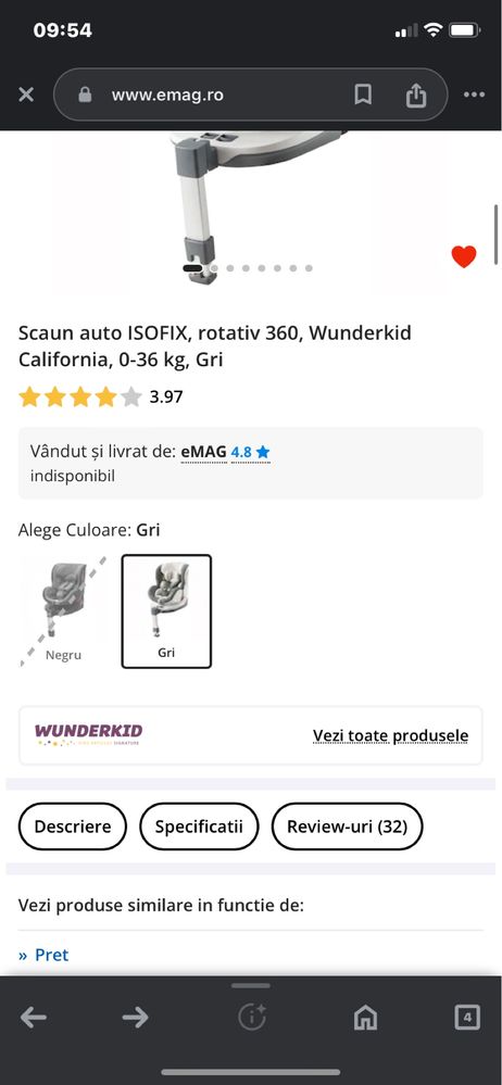 Scaun auto Wunderkid