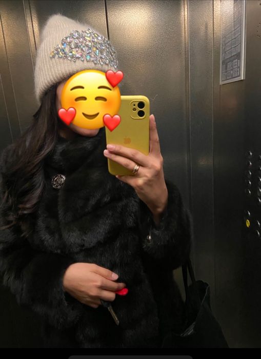 Норковая женская шуба черного цвета Трансформер