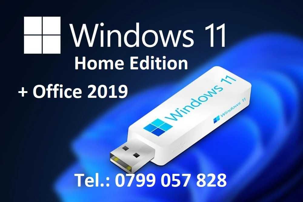 Stick - WINDOWS 11 HOME + OFFICE 2019 + Licenta Retail Activare Online