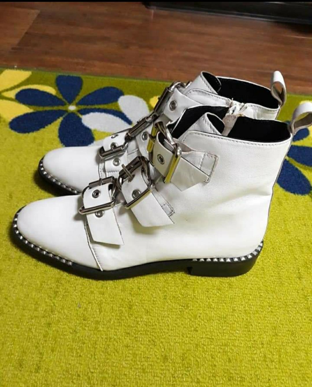 Ghete / botine albe Topshop 38, piele fină, noi