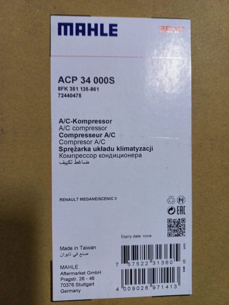 Compresor AC, Renault Megane/Scenic și  Volkswagen Polo 9N