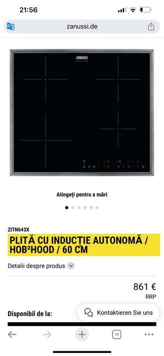 Plita cu inducție  Zanussi ZITN643X Sigilata