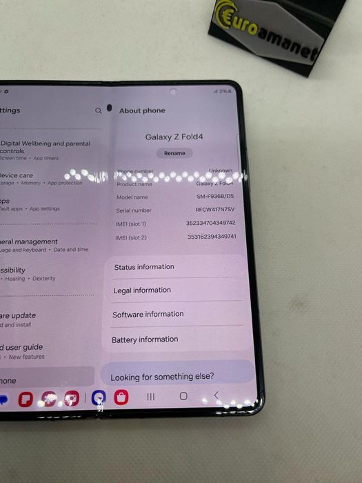Telefon mobil Samsung Galaxy Z Fold4, 12GB RAM, pata pe ecran  -A-