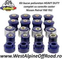 Kit bucse poliuretan HEAVY DUTY +corectie caster Nissan Patrol Y60 Y61