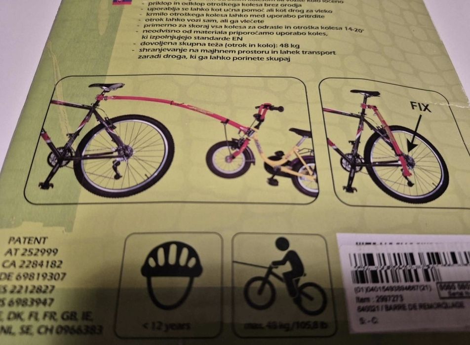 Bara tandem bicicleta copii