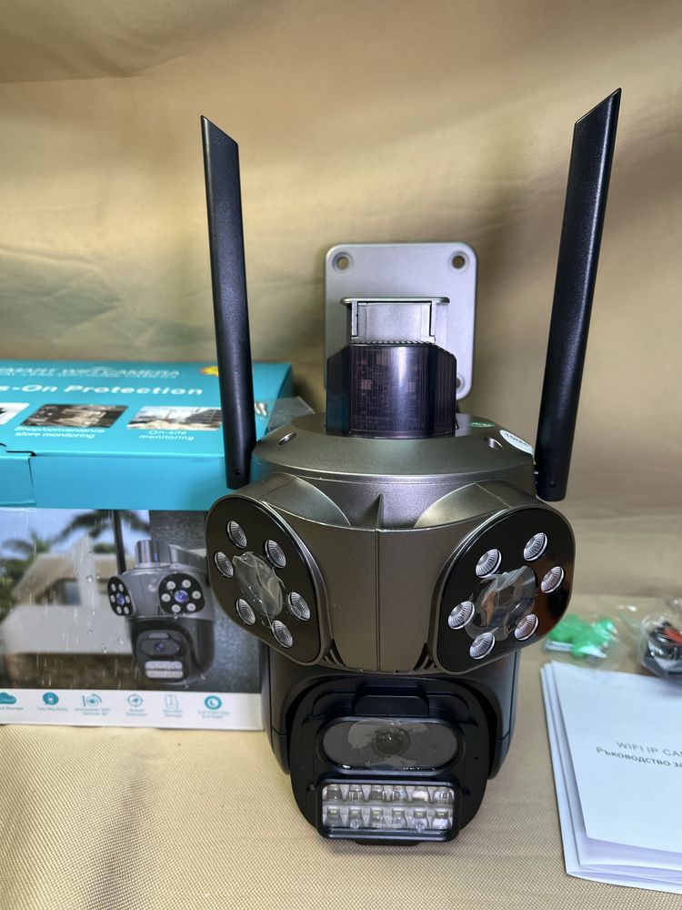 Тройна камера wifi 10 mpx последен модел 2025 сирена camera kamera