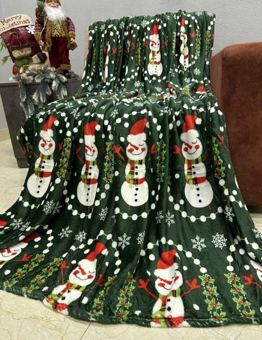 Новогодний плед мягкий Полуторка 150 на 200