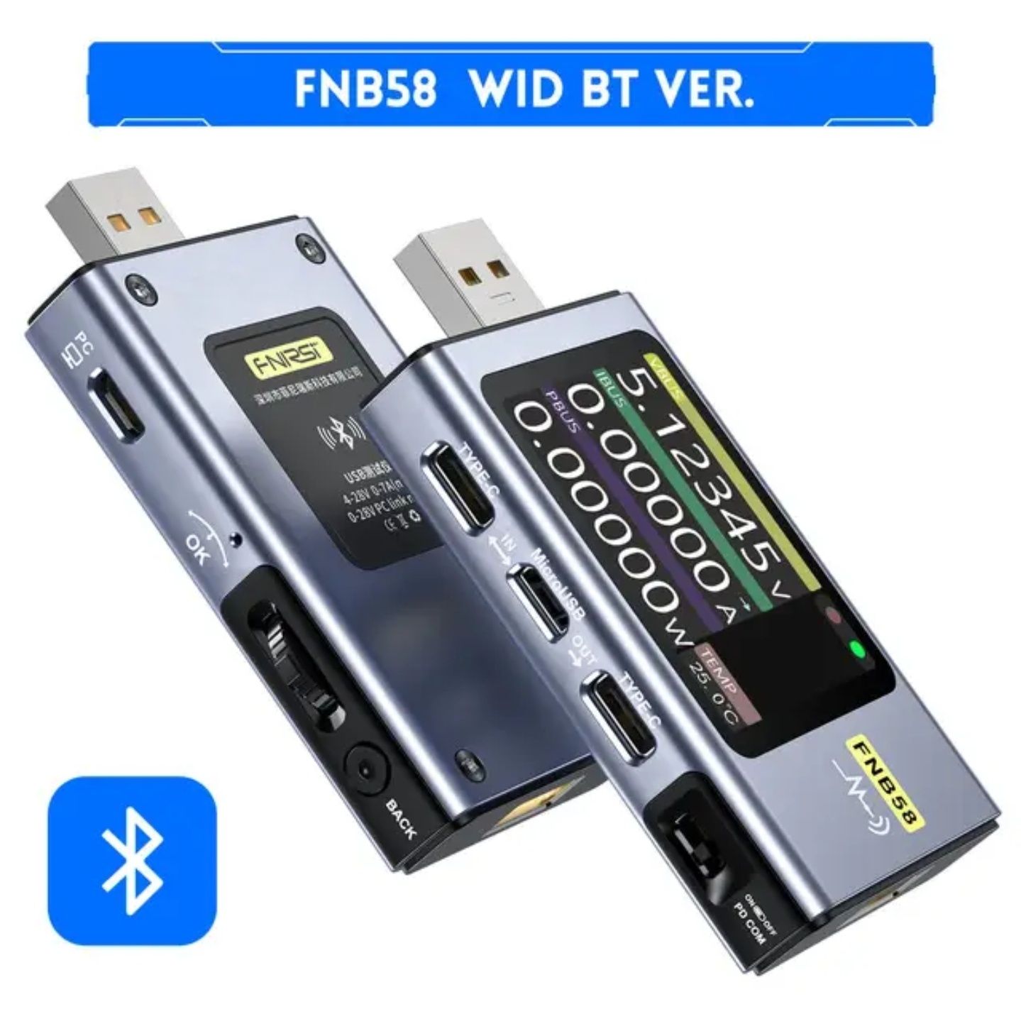 USB тестер FNIRSI FNB-58