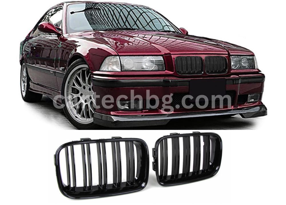 Двойни решетки М – BMW E36 – черен гланц – пре фейс